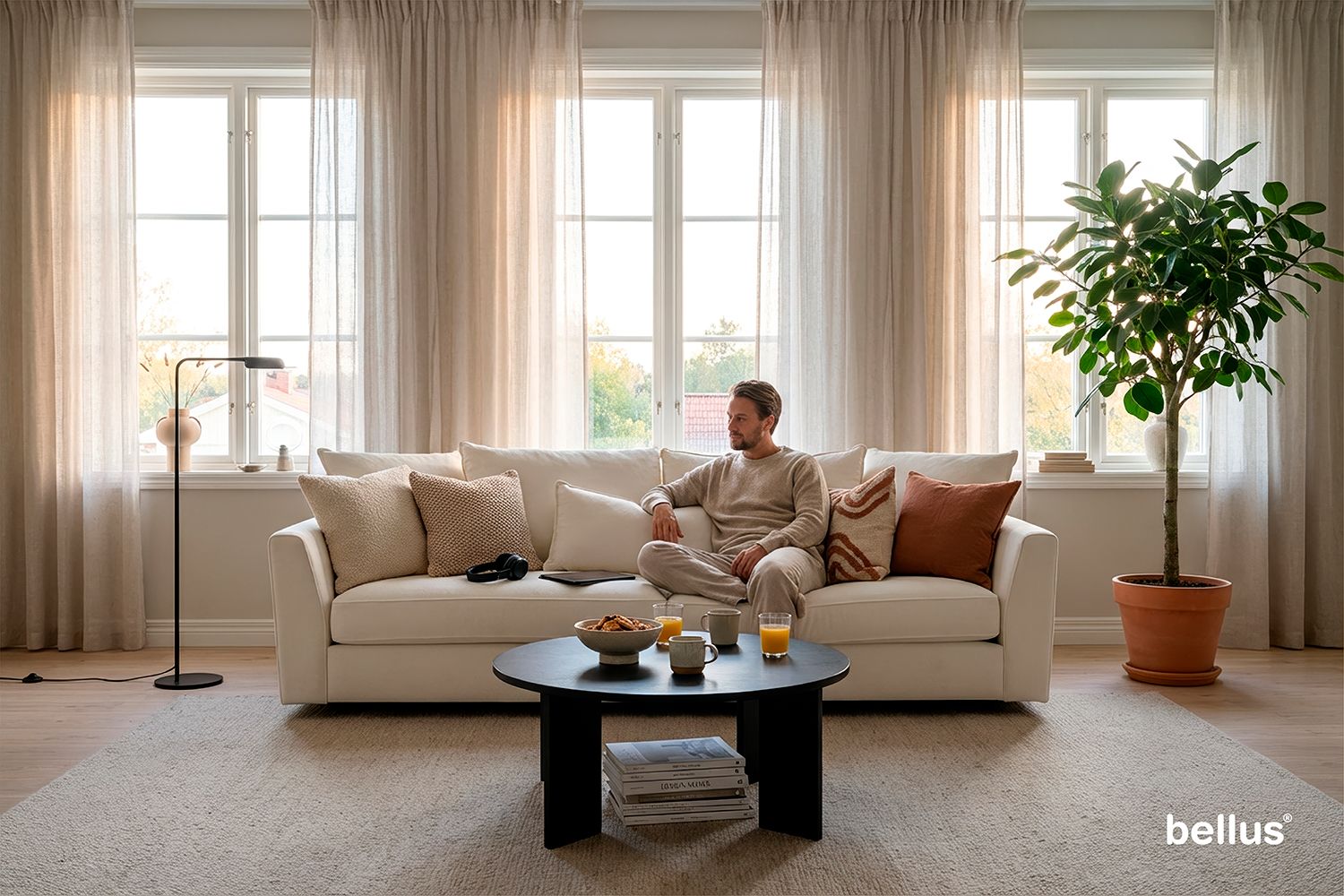 Bellus Bolero Sofa—available in both straight and corner styles. Bellus sofas are available at the Manx Mēbeles furniture.