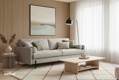  Sofa with Metal Legs Firenze and Pouf Firenze. Bellus Furniture. Bellus Sofas. Bellus Beds. Manx Furniture. 