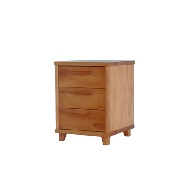 Wooden bedside table with 3 drawers 3A ETA made of solid black alder wood. Solid wood furniture in Jelgava, Manx Furniture, P