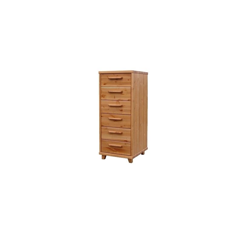High chest of drawers with 6 drawers 6A ETA made of solid black alder wood in various stains. Manx Mēbeles, Jelgava