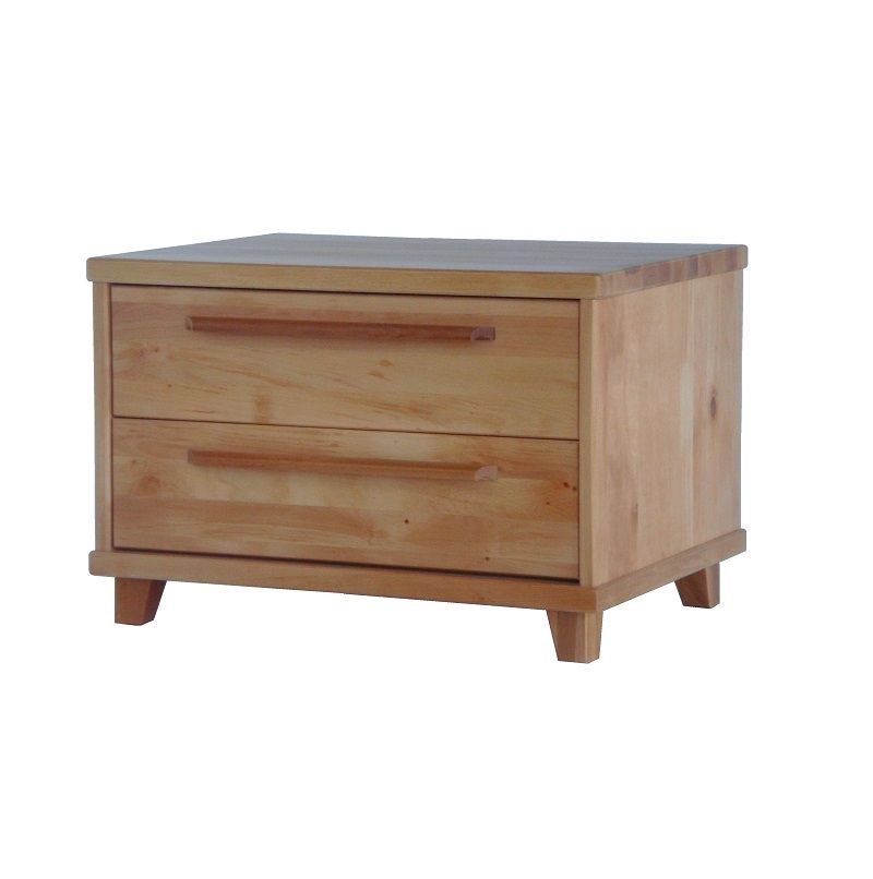 Low wooden chest of drawers with 2 drawers made of solid black alder wood. Wooden furniture Manx Mēbeles Jelgava