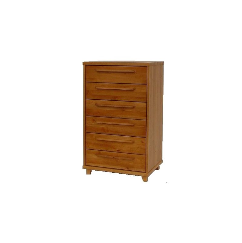 Wooden chest of drawers with 6 drawers 6B ETA made of solid black alder wood. Also available in white milk, walnut, mahagony