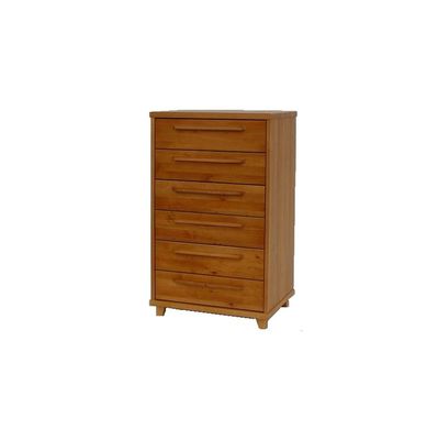Wooden chest of drawers with 6 drawers 6B ETA made of solid black alder wood. Also available in white milk, walnut, mahagony