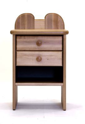 Alder solid wood bedside table with two drawers. Four shades. Furniture store Manx Mēbeles Jelgava, Pulkveža Brieža 4
