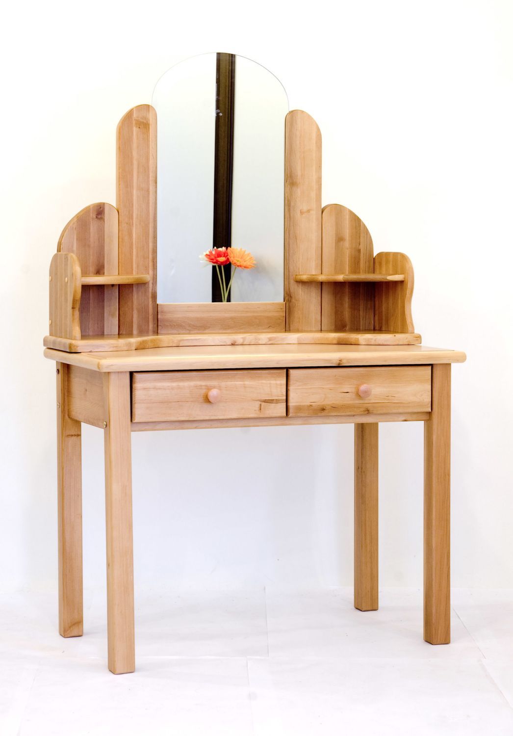 Table with two drawers Solid Wood, Black Alder