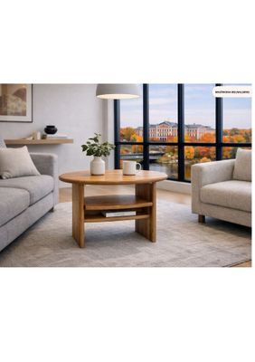 Oval Coffee Table, Solid wood, Black alder