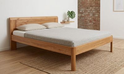 Solid wood bed without a storage drawer. Dimensions: 90 x 200, 120 x 200, 140 x 200, 160 x 200, 180 x 200 cm. Custom sizes.