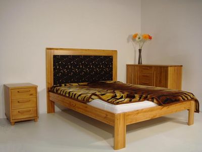Bed Luiza, Solid wood- Black alder