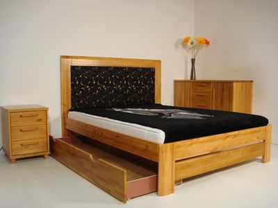 Bed Luiza, Solid wood- Black alder