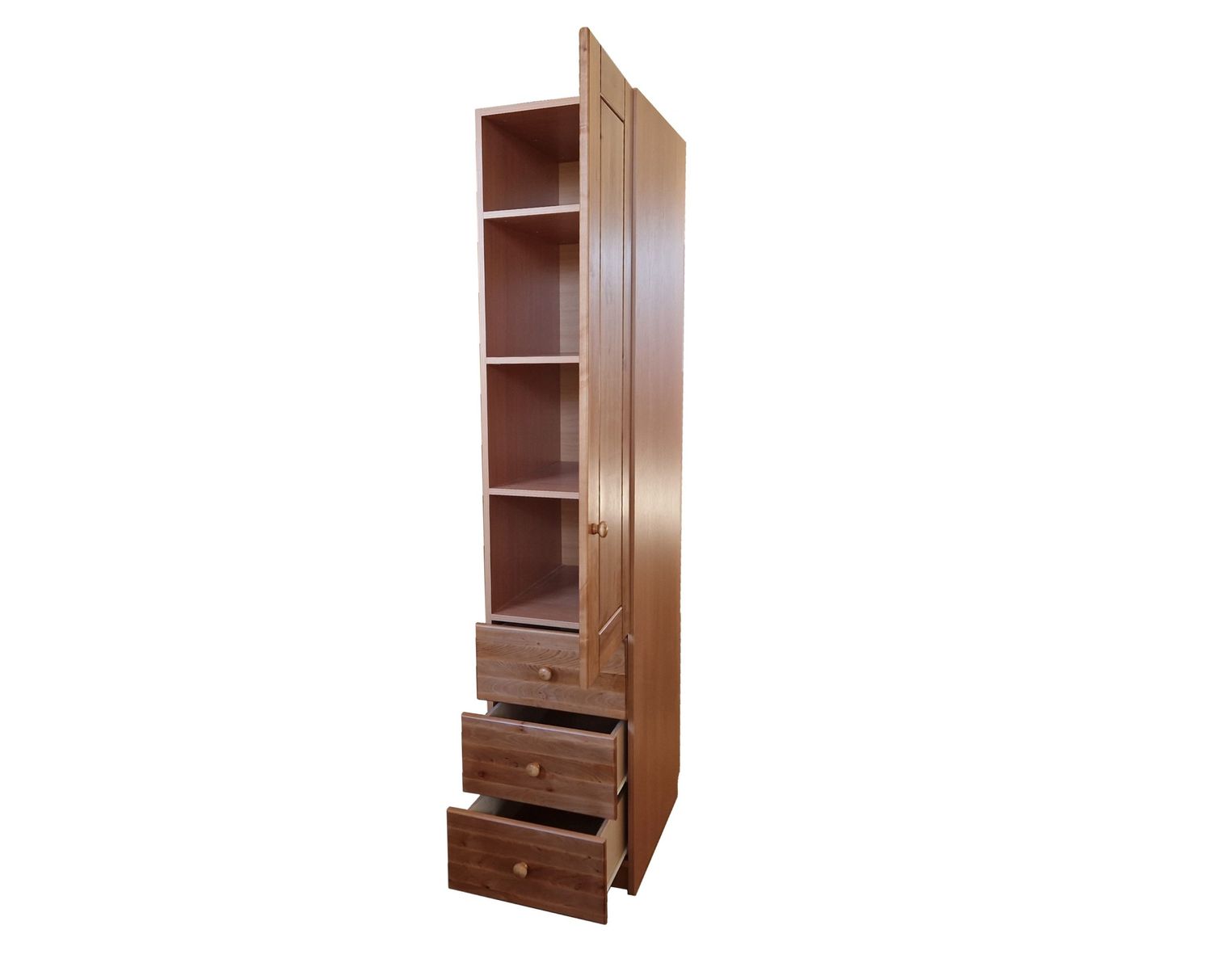 Solid wood 1-door warderobe - Black alder