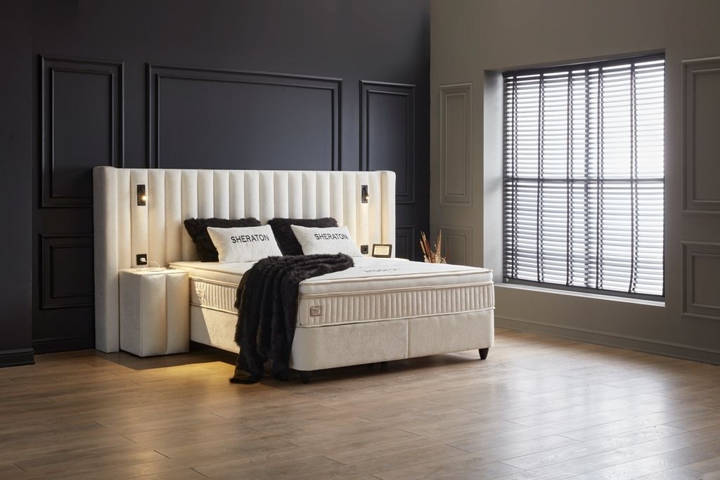 Bed Sheraton with storage without/with  orthopedic mattress, 2 sizes