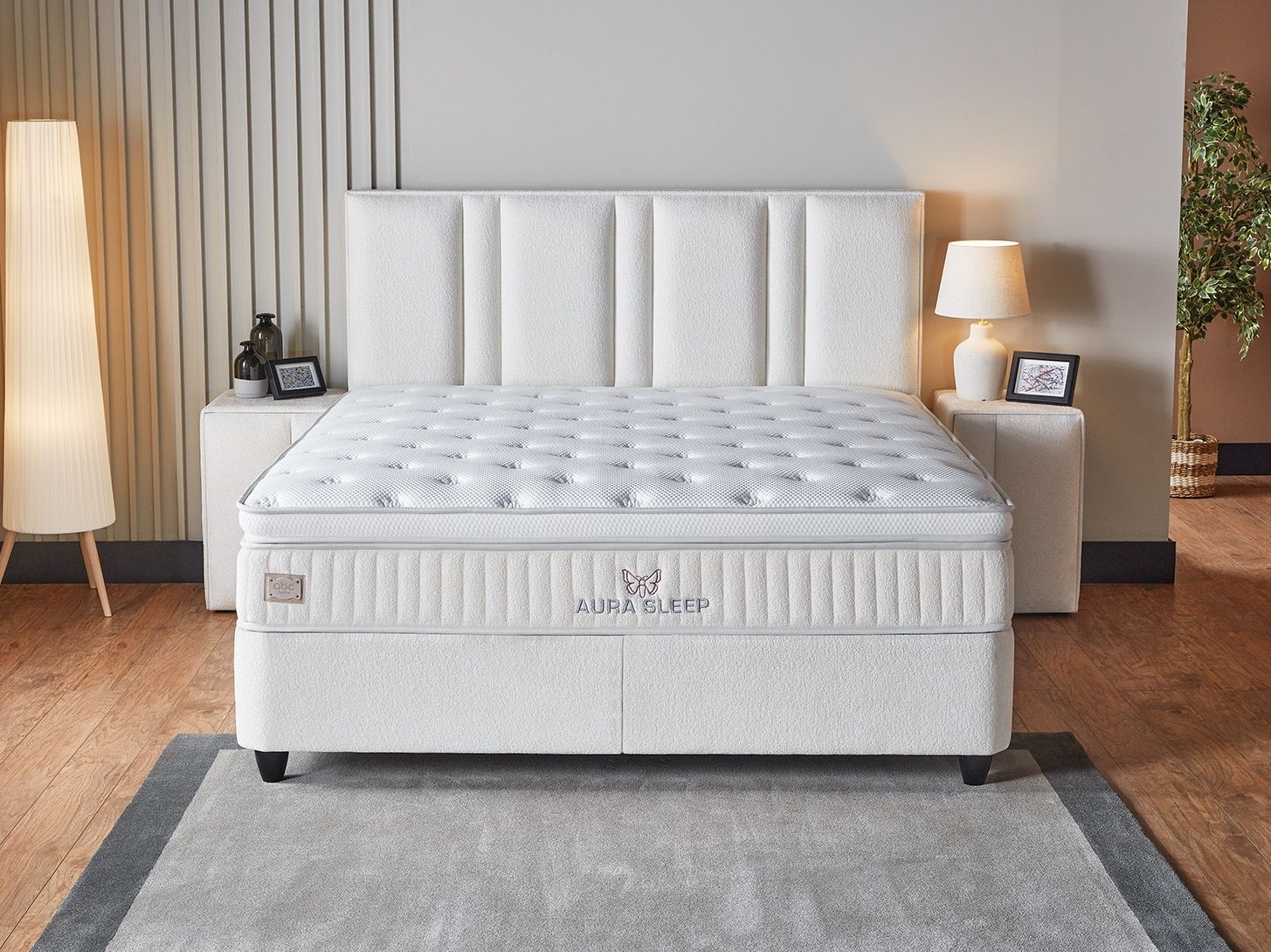 Continental bed Aura Sleep with storage + orthopedic mattress, 6 sizes