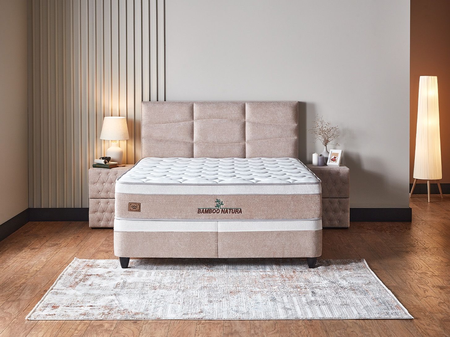 Ottoman bed Bamboo Natura + orthopedic mattress, 5 sizes