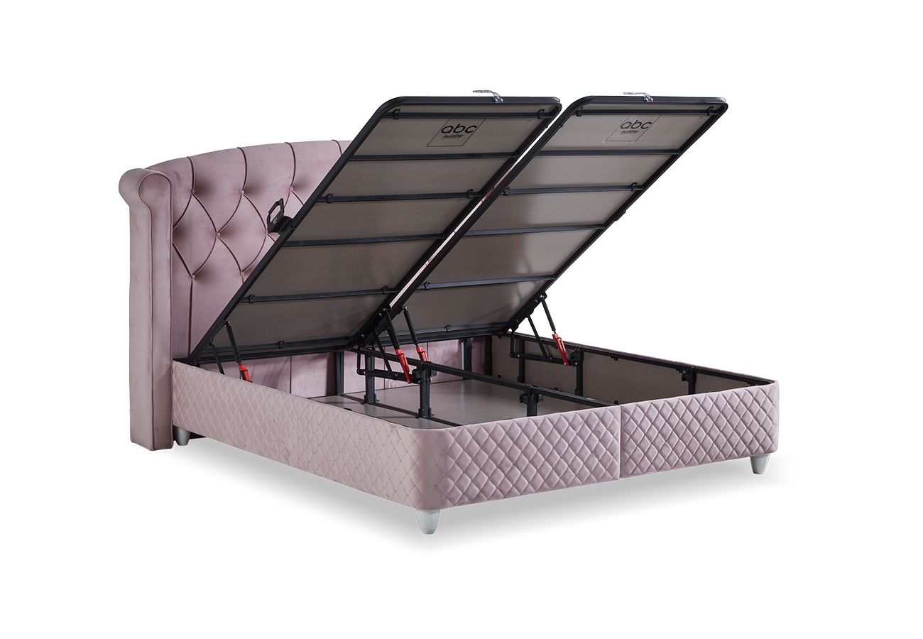 Ottoman bed set Visco Lux pink, 6 sizes