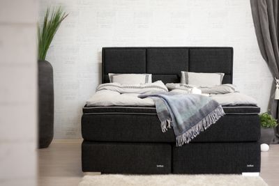 Bellus Continental bed Bellus Diamond. Picture.  Contact the store to complete your bed: choice of mattress firmness, choice of top mattress firmness, choice of headboard design, choice of bed legs. Bed Bellus Diamond Continental size: 100 x 200 cm, 105 x 200 cm, 120 x 200 cm, 140 x 200 cm, 160 x 200 cm, 180 x 200 cm, 200 x 200 cm, 210 x 200 cm, 100 x 210 cm, 105 x 210 cm, 120 x 210 cm, 140 x 210 cm, 160 x 210 cm, 180 x 210 cm, 200 x 210 cm, 210 x 210 cm Furniture store, Manx Mēbeles, Jelgava, Pulkveža Brieža iela 4. 