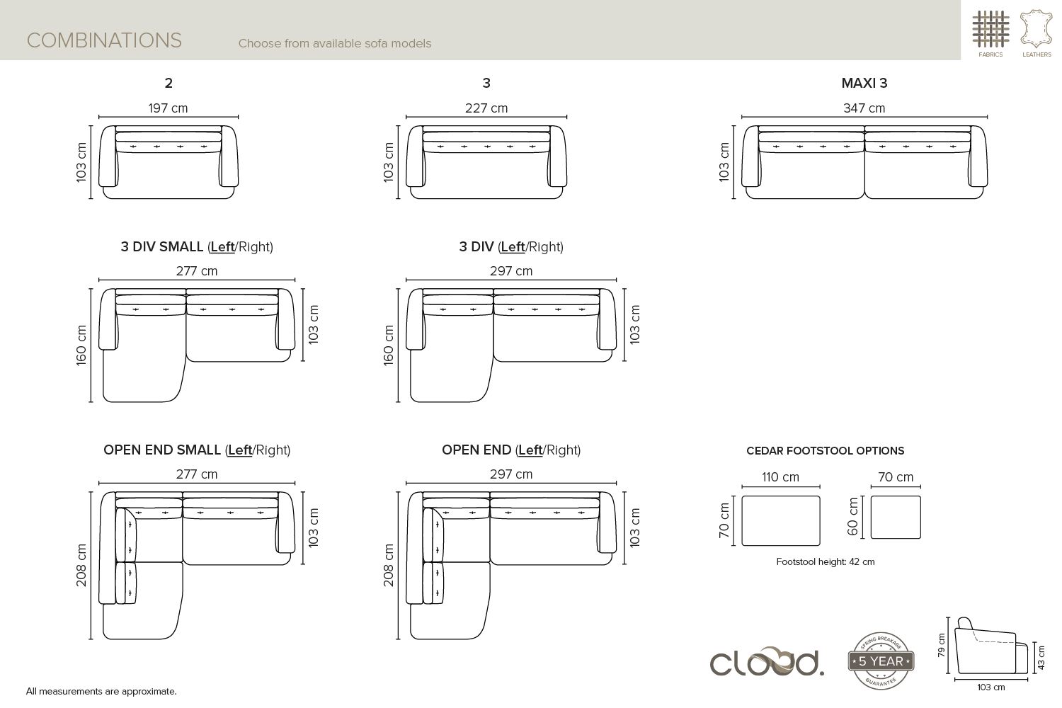Dimensions of the Bellus Cedar sofa, straight sofas, corner sofas, lounge sofas, ottomans, Cedar sofa set. Sofas in Jelgava 