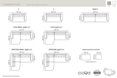 Dimensions of the Bellus Cedar sofa, straight sofas, corner sofas, lounge sofas, ottomans, Cedar sofa set. Sofas in Jelgava 