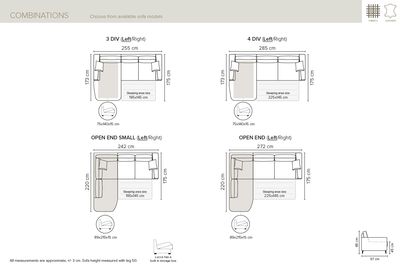 Foldable corner sofa bed with storage Lucca by Bellus, 4 sizes