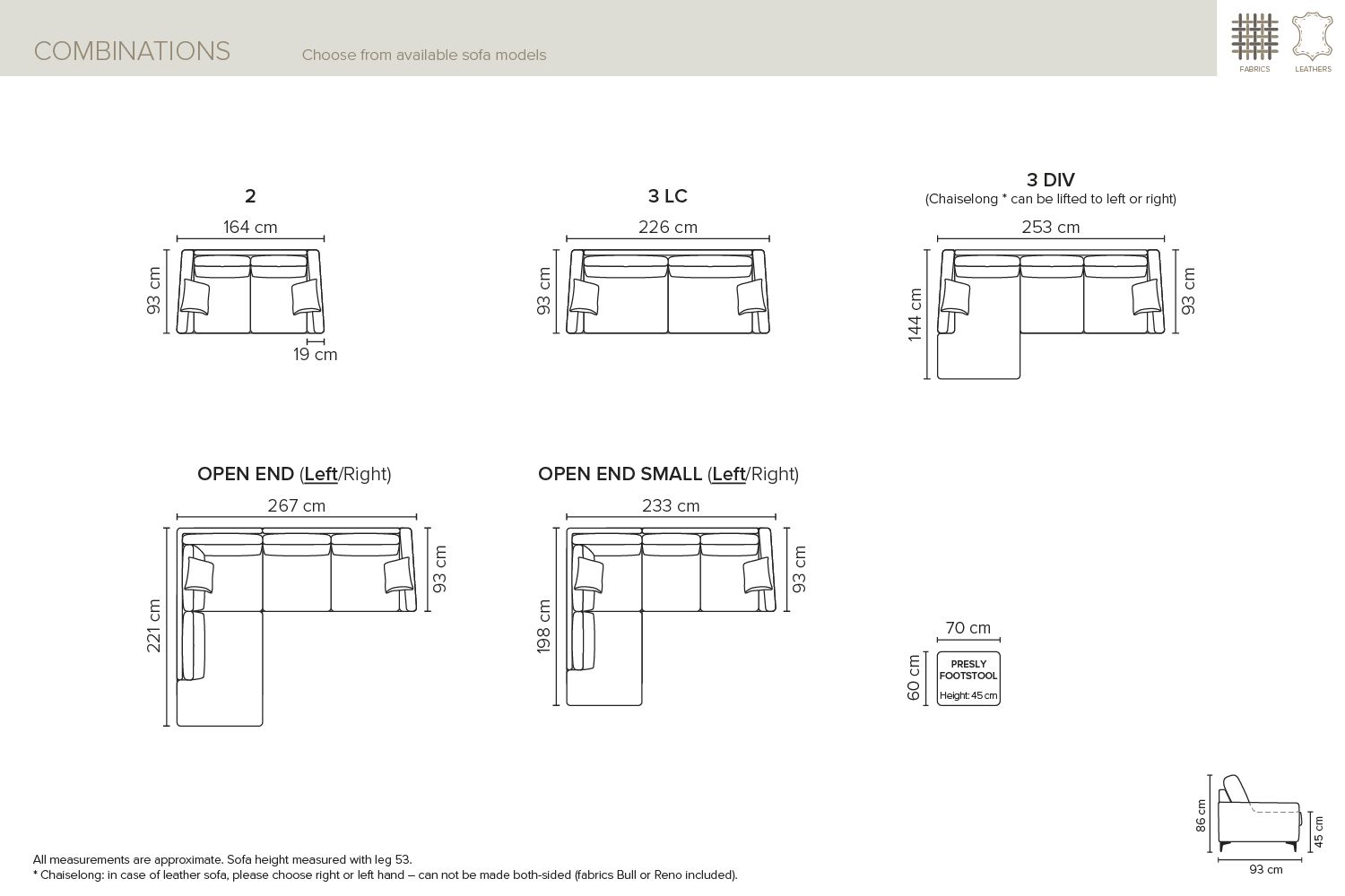Presly sofas and corner sofas