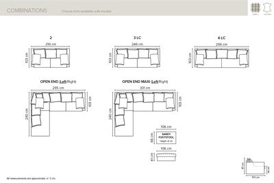 Bellus Sandy series of lounge and corner sofas – 7 unique combinations.