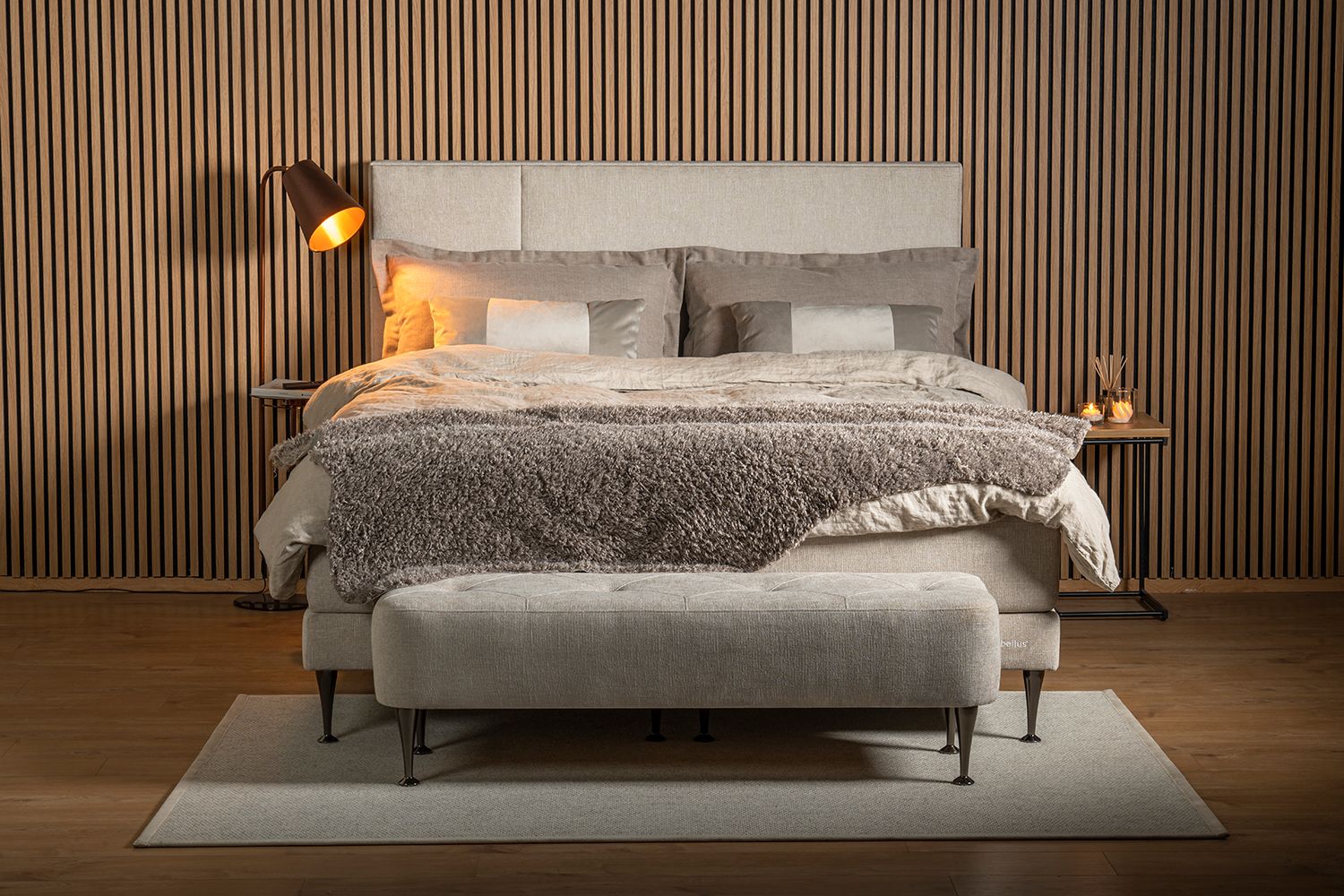 Electronically adjustable Bellus bed Adjustable Dream Adjustable bed Adjustable Dream 90x210, 105x 210, 180x 210, 210x 210 cm. Choice of mattress, headboard, footboard, fabric. Bellus beds. Furniture store Manx Mēbeles, Jelgava, Pulkveža Brieža iela 4 