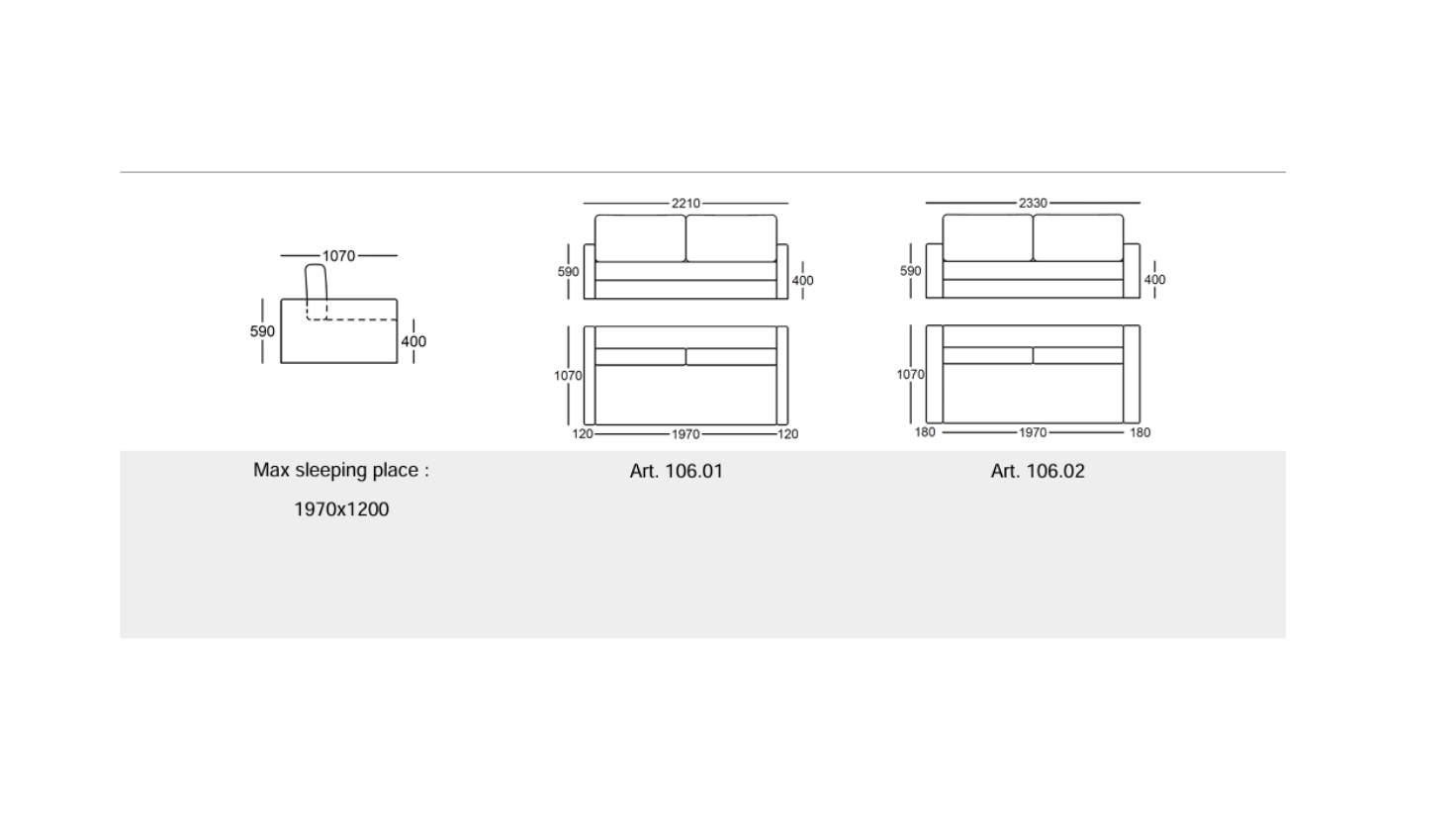 Sofa with a laundry box in Boston furniture store in Jelgava, Manx Mēbeles. 10 x221 cm, 107x233 cm, for sleeping 197x120 cm
