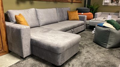 Folding corner sofas with a laundry box, different sizes in furniture store in Jelgava, Manx Mēbeles, Pulkveža Brieža iela 4