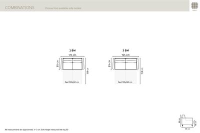 Bellus sofa Wilma size, compact sofa, two sizes 85 x 175 and 85 x 195, Furniture store Manx Mēbeles, Jelgava