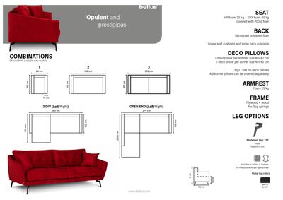 Upholstered armchairs, sofas, corner sofas Bellus Ego in different sizes with 17 cm legs.In fabric/leather Manx Mēbeles