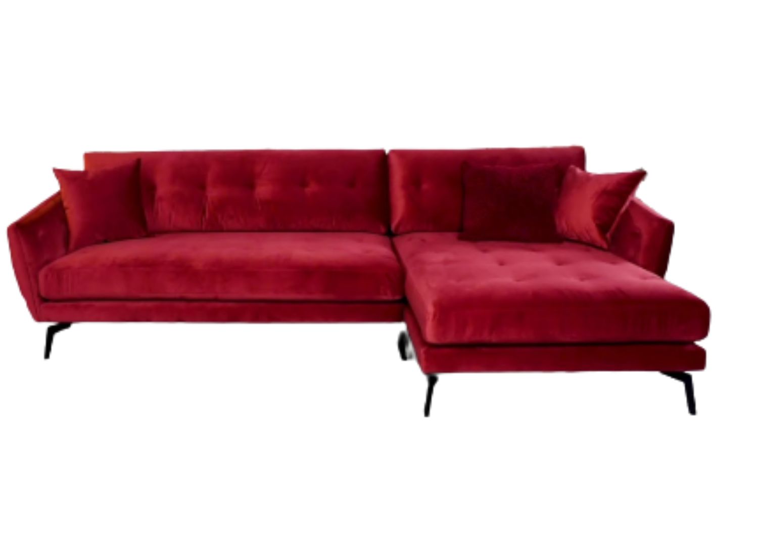 Upholstered armchairs, sofas, corner sofas Bellus Ego in different sizes with 17 cm high black metal legs. In fabric/leather 