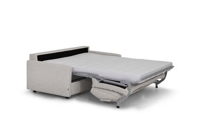 A pull-out sofa with feather-filled seats, featuring 3 types of Bellus Nord mattresses. Dimensions: 140, 180, or 200 x 100 cm