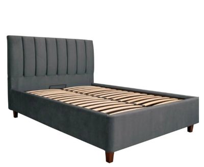 Bed with storage box AV12 , brown/olive, light or dark gray. Dimensions: 140x200, 160x200, 180x200, Manx Mēbeles, Jelgava