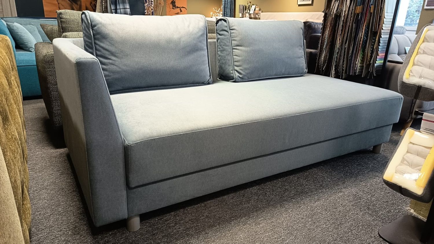 Eva bed with a plywood laundry box. Width:80, 90, or 100 cm.Furniture store in Jelgava, Manx Furniture,Pulkveža Brieža iela 4