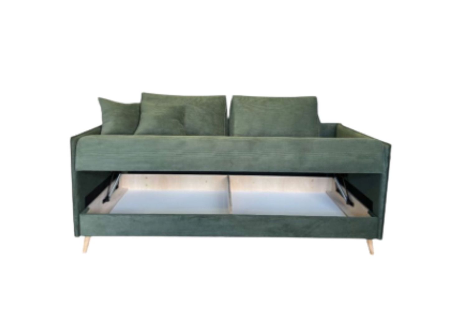 Tahta Anna with plywood laundry box, sleeping area: 197 x 80 cm or 197 x 90 cm. With pocket springs. 