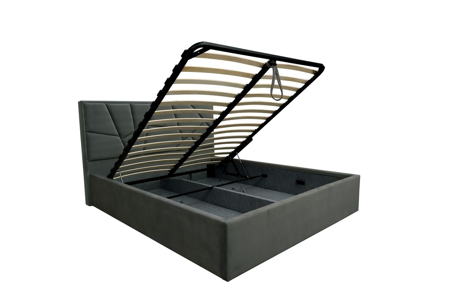 Modern bed with storage drawer Alexa. Headboard with decorative elements. The widest selection of beds in Jelgava and Riga