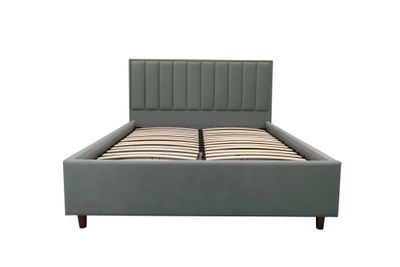 Modern bed with storage drawer: Alba. Bed headboard with vertical lines. The widest selection of beds in Jelgava and Riga. 