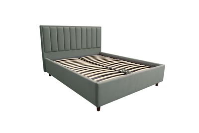 Modern bed with storage drawer: AV4. Bed headboard with vertical lines. The widest selection of beds in Jelgava and Riga. 