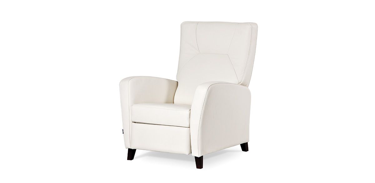 Recliner chair with high backrest and leg lift function. Wide selection of fabrics. Recliner chairs in Jelgava, Manx Mēbeles