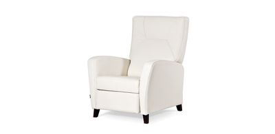 Recliner chair with high backrest and leg lift function. Wide selection of fabrics. Recliner chairs in Jelgava, Manx Mēbeles