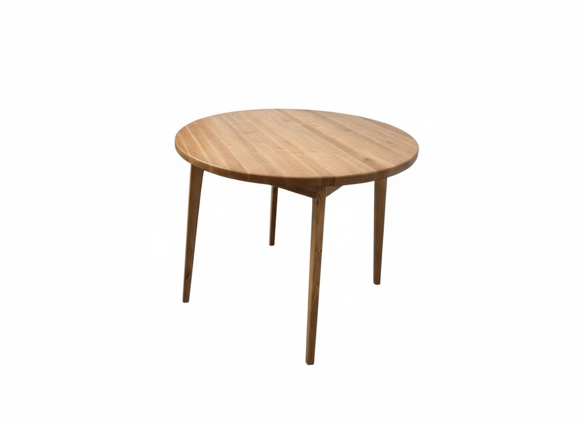 Round solid wood dining table D90, height 75 cm, diameter 90 cm. Various finishes. Dining tables  at Manx Mēbeles, Jelgava