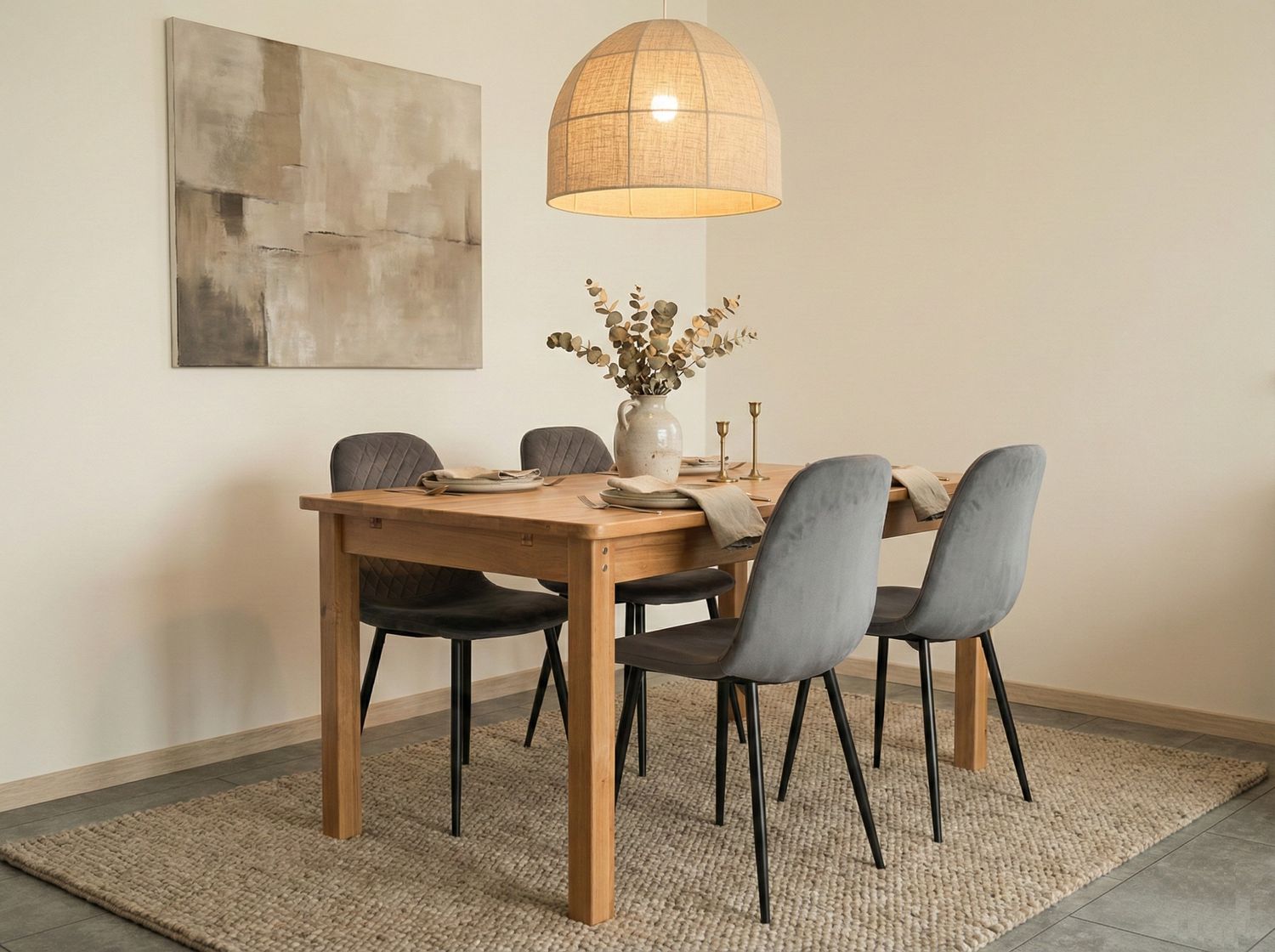 Solid wood dining table, 140 cm long, for indoor use. Available in various widths: 60 cm, 70 cm, 80 cm, and 90 cm. 