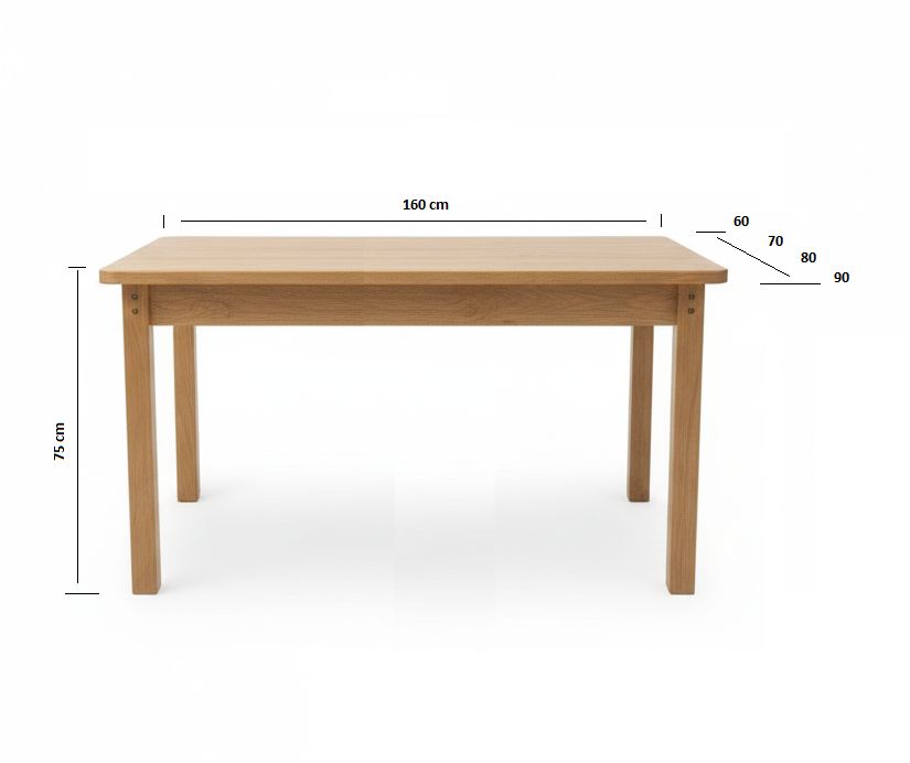 ​Solid wood dining table 160