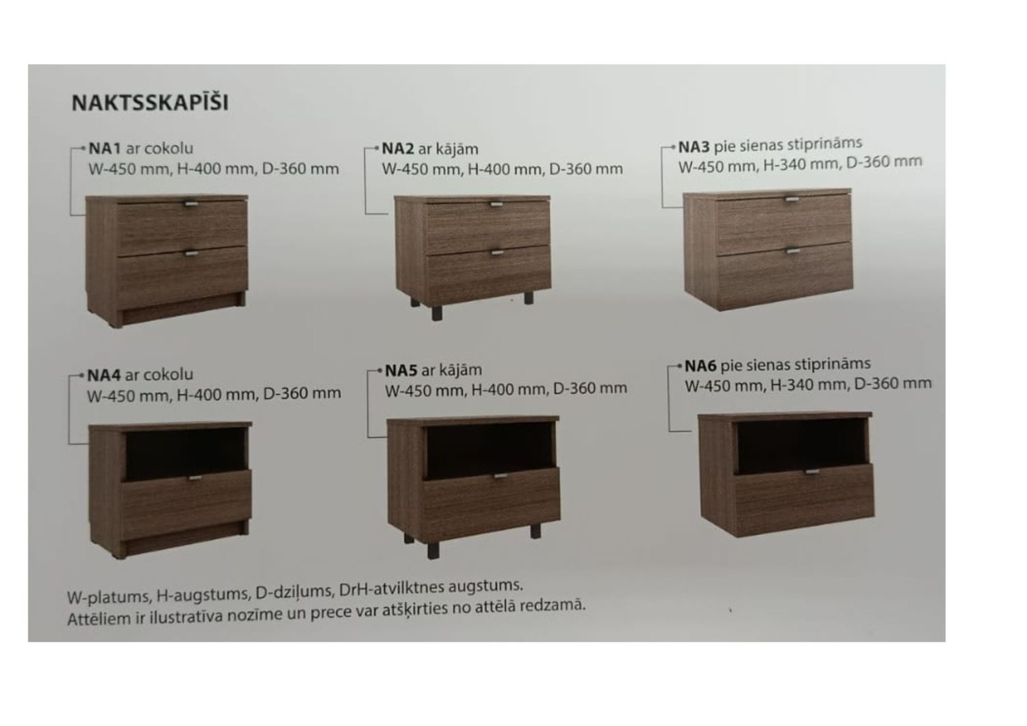 High-quality nightstands with drawers or a shelf and a drawer, wall-mounted nightstands