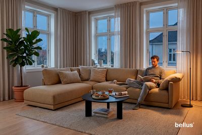 Bellus Discovery sofas in Jelgava. Official Bellus representative in Latvia. Scandinavian-style sofa with pocket springs.