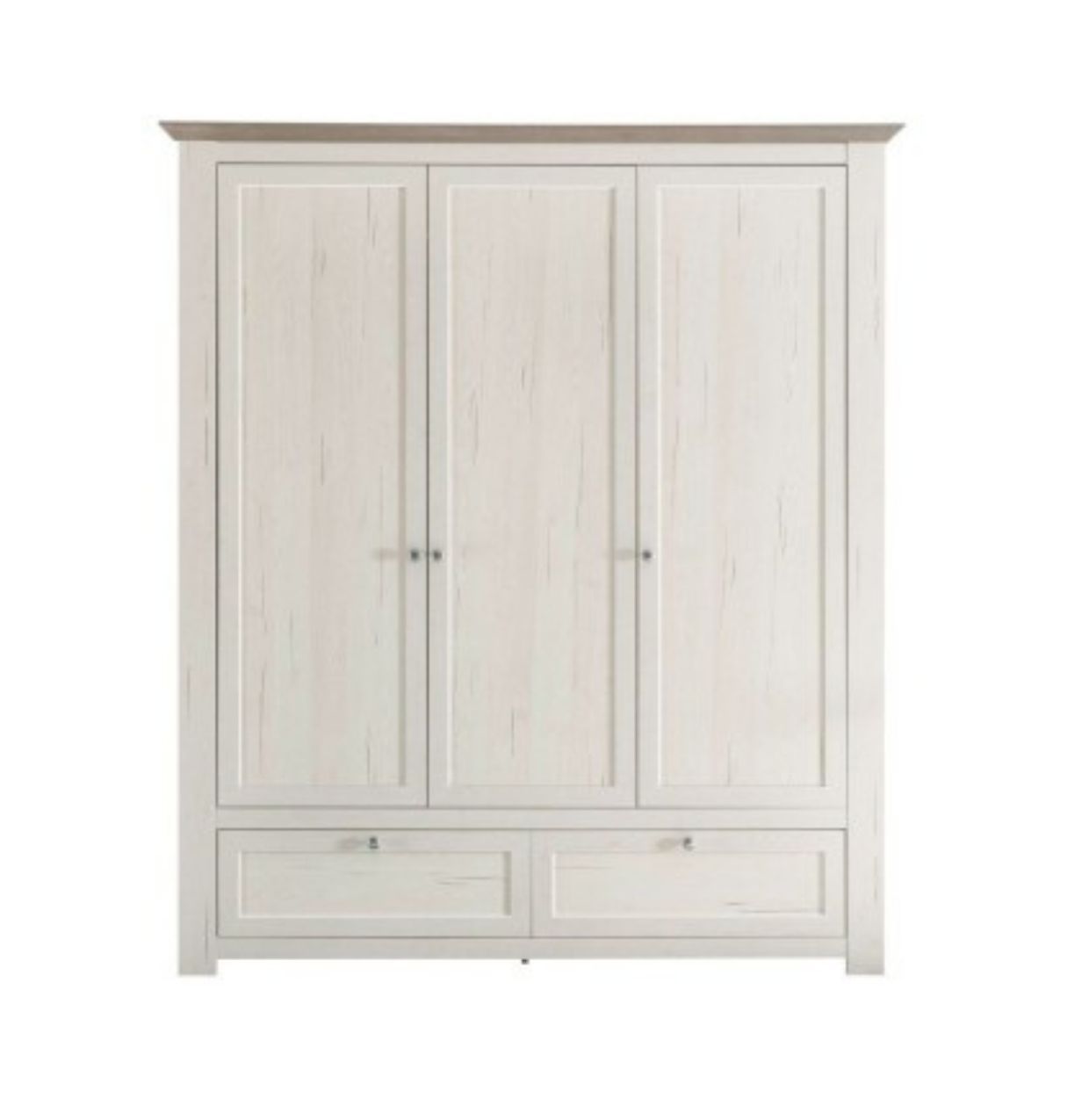 3-door bedroom wardrobe with 2 drawers and shelves, in Sibiu Antique/Nelson Oak finish, spacious wardrobe, in Jelgava