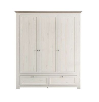3-door bedroom wardrobe with 2 drawers and shelves, in Sibiu Antique/Nelson Oak finish, spacious wardrobe, in Jelgava