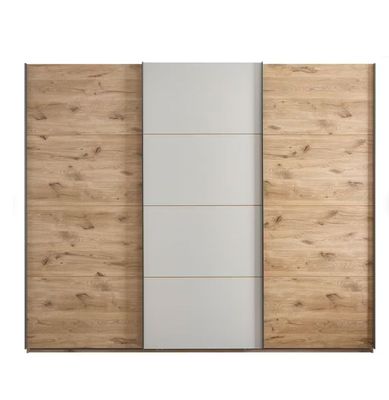 Spacious laminate cabinet with sliding doors from Germany. High-quality cabinets in Jelgava. Manx Mēbeles furniture store 