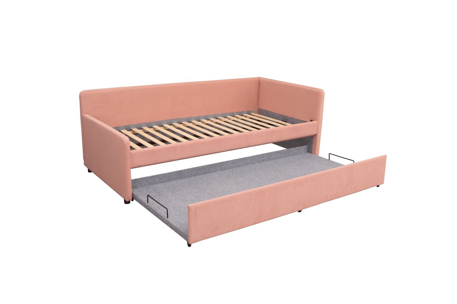 Pink single or double bed for children and teenagers, 216 x 104 x 77 cm, with a sleeping area of 90 x 200 cm.  Matrass choice