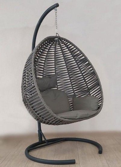 Swing Outdoor Chair Dimensions. A woven hanging chair for balconies, loggias, patios, and gardens. 