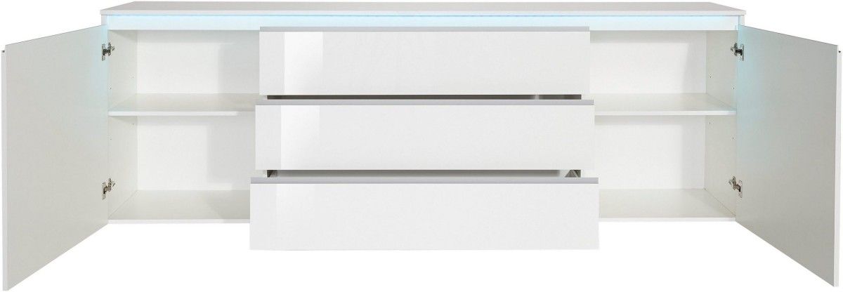 White, modern, and spacious White Snow Magia dresser. 81 x 40 x 240 cm Modern dressers in Jelgava  Laminate dresser